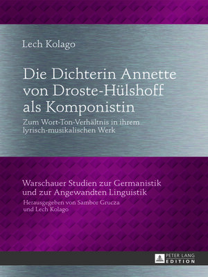 cover image of Die Dichterin Annette von Droste-Hülshoff als Komponistin